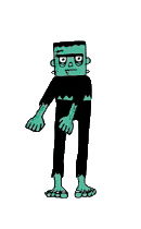 Loader of an animated gif of a Frankenstein's Monster doing the floss dance move